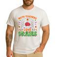 Math Teacher Love Brain Heart Skeleton Hand Zombie Halloween Men's Casual T-Shirt White