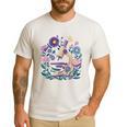 Microscope Flower Butterfly Biology Science Teacher Student Men's Casual T-Shirt White Microscope Flower Butterfly Biology Science Teacher Student Men's Casual T-Shirt White