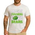Music Teachers Love Brains Cute Teaching Halloween Men's Casual T-Shirt White