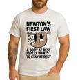 Newtons First Law Physics Jokes Science Teacher Men's Casual T-Shirt White Newtons First Law Physics Jokes Science Teacher Men's Casual T-Shirt White