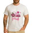In October We Wear Pink Apple Teacher Daisy Breast Cancer Men's Casual T-Shirt White In October We Wear Pink Apple Teacher Daisy Breast Cancer Men's Casual T-Shirt White