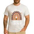 One Thankful Math Teacher Leopard Rainbow Thanksgiving Men's Casual T-Shirt White One Thankful Math Teacher Leopard Rainbow Thanksgiving Men's Casual T-Shirt White