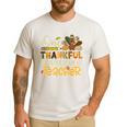 One Thankful Substitute Teacher Turkey Leopard Thanksgiving For Men Women Men's Casual T-Shirt White