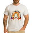 One Thankful Teacher Thanksgiving Turkey Rainbow Fall Men's Casual T-Shirt White One Thankful Teacher Thanksgiving Turkey Rainbow Fall Men's Casual T-Shirt White