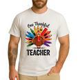 One Thankful Teacher Thanksgiving TurkeyCute Pencil Men's Casual T-Shirt White One Thankful Teacher Thanksgiving TurkeyCute Pencil Men's Casual T-Shirt White