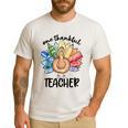 One Thankful Teacher Turkey Pencil Thanksgiving Teachers Men's Casual T-Shirt White One Thankful Teacher Turkey Pencil Thanksgiving Teachers Men's Casual T-Shirt White