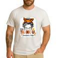 One Thankful Teacher's Aide Messy Bun Thanksgiving Fall Men's Casual T-Shirt White One Thankful Teacher's Aide Messy Bun Thanksgiving Fall Men's Casual T-Shirt White