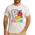 P Is For Pre-K Teacher Pencil Apple Back To School Men's Casual T-Shirt White P Is For Pre-K Teacher Pencil Apple Back To School Men's Casual T-Shirt White