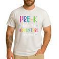 Pre-K Teacher Adventure Begins First Day Preschool Teachers Men's Casual T-Shirt White Pre-K Teacher Adventure Begins First Day Preschool Teachers Men's Casual T-Shirt White