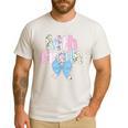 Preppy Fifth Grade Teacher Blue Floral Coquette Pencil Bow Men's Casual T-Shirt White