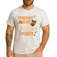 Pumpkin Spice Gives Me Teacher Powers Fall Thanksgiving Men Women Men's Casual T-Shirt White
