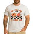 Retro Fall In Love With Learning Autumn Pumpkin Teacher Men's Casual T-Shirt White