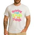 Retro Helping Small Hands Do Big Things Teacher Appreciation For Men Women Men's Casual T-Shirt White