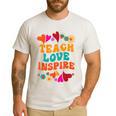 Retro Teach Love Inspire Back To School Teachers Men's Casual T-Shirt White Retro Teach Love Inspire Back To School Teachers Men's Casual T-Shirt White