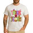 Retro Trick Or Teach Leopard Ghost Halloween Spooky Teacher Men's Casual T-Shirt White Retro Trick Or Teach Leopard Ghost Halloween Spooky Teacher Men's Casual T-Shirt White