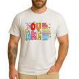 You Are Smart Brave Strong Kind Loved Motivation Teacher Kid Men's Casual T-Shirt White