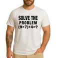 Solve The Problem 9×74 Math Teacher Men's Casual T-Shirt White Solve The Problem 9×74 Math Teacher Men's Casual T-Shirt White