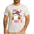Spooky Teacher Ghost Pencil Teach Halloween Teacher Men's Casual T-Shirt White Spooky Teacher Ghost Pencil Teach Halloween Teacher Men's Casual T-Shirt White