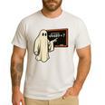 Square Root 67 Ghost Math Teacher 4489 Meme Halloween Men's Casual T-Shirt White Square Root 67 Ghost Math Teacher 4489 Meme Halloween Men's Casual T-Shirt White
