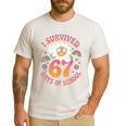 I Survived 67 Days Of School Groovy Retro Teachers Girls Men's Casual T-Shirt White