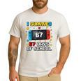 I Survived 67 Days Of School 67 Teacher Squad Matching Men's Casual T-Shirt White I Survived 67 Days Of School 67 Teacher Squad Matching Men's Casual T-Shirt White