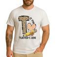 T Is For Teacher’s Aide Back To First Day Of School Leopard Men Women Girls Kids Men's Casual T-Shirt White T Is For Teacher’s Aide Back To First Day Of School Leopard Men Women Girls Kids Men's Casual T-Shirt White