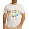 I Teach Awesome Kids Shirt Autism Special Education Teacher Men's Casual T-Shirt White