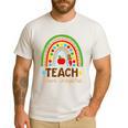 Teach Love Inspire Rainbow Leopard Cheetah Print Teacher Men's Casual T-Shirt White Teach Love Inspire Rainbow Leopard Cheetah Print Teacher Men's Casual T-Shirt White