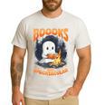 Teacher Halloween Ghost Reading Book Animal Boooks Are Men's Casual T-Shirt White