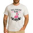 This Teacher Loves Her Flock Cute Flamingo Teacher Men's Casual T-Shirt White