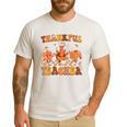 Thankful Teacher Retro Groovy Thanksgiving Fall Women Men Men's Casual T-Shirt White