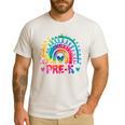 Tie Dye Prek Teacher Rainbow Preschool Back To School Girl Men's Casual T-Shirt White