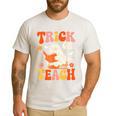 Trick Or Teach Halloween Shirt For Teacher Kids Floral Ghost Men's Casual T-Shirt White