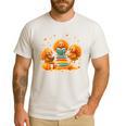 Turkey Read Books Reading Fall Thanksgiving Teacher Men's Casual T-Shirt White