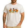 Turkey Reading Books Fall Thanksgiving Teacher Student Men's Casual T-Shirt White
