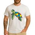 Turtle Puzzle Pieces For Autism Awareness Kids Women Teacher Men's Casual T-Shirt White