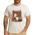 Vintage Ghost Book Reading Pumpkin Gothic Halloween Teachers Men's Casual T-Shirt White Vintage Ghost Book Reading Pumpkin Gothic Halloween Teachers Men's Casual T-Shirt White