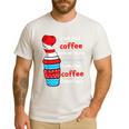 I Will Drink Coffee Here Or There Teacher Teaching Men's Casual T-Shirt White I Will Drink Coffee Here Or There Teacher Teaching Men's Casual T-Shirt White