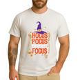 Witchy Halloween Hocus Pocus Everybody Focus Teacher Pumpkin Men's Casual T-Shirt White Witchy Halloween Hocus Pocus Everybody Focus Teacher Pumpkin Men's Casual T-Shirt White