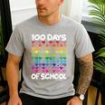 100 Days Of School Heart Love Teacher Or Student 100th Day Men's Casual T-Shirt Sport Grey