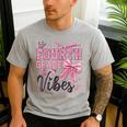 4th Fourth Grade Vibes Back To School Coquette Teacher Girl Men's Casual T-Shirt Sport Grey 4th Fourth Grade Vibes Back To School Coquette Teacher Girl Men's Casual T-Shirt Sport Grey
