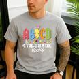 4th Grade Rocks ABCD Back To School Rock Teachers Men's Casual T-Shirt Sport Grey 4th Grade Rocks ABCD Back To School Rock Teachers Men's Casual T-Shirt Sport Grey