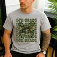 5th Grade Teacher Student Camo Bow Back To School Men's Casual T-Shirt Sport Grey