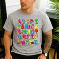 Alphabet Animals ABCs Zoo Kids Boys Girls Teacher Men's Casual T-Shirt Sport Grey