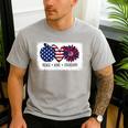 American Flag Teach Love Freedom Preschool Teacher 4th July Men's Casual T-Shirt Sport Grey