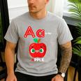 A Is For Apple Pre-K Kindergarten Teacher Student Men's Casual T-Shirt Sport Grey A Is For Apple Pre-K Kindergarten Teacher Student Men's Casual T-Shirt Sport Grey