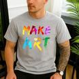 Make Art Painter Artist Teacher Artsy Men Women Kids Men's Casual T-Shirt Sport Grey