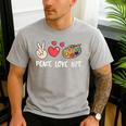 Art Teacher Peace Love Art For Artists And Painters Men's Casual T-Shirt Sport Grey Art Teacher Peace Love Art For Artists And Painters Men's Casual T-Shirt Sport Grey