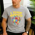 Autism Teacher Shirt I Teach Kindness Apple Puzzle Awareness Men's Casual T-Shirt Sport Grey