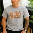 Autumn Pumpkin Thanksgiving Coffee Floral Teacher Fall Men's Casual T-Shirt Sport Grey Autumn Pumpkin Thanksgiving Coffee Floral Teacher Fall Men's Casual T-Shirt Sport Grey